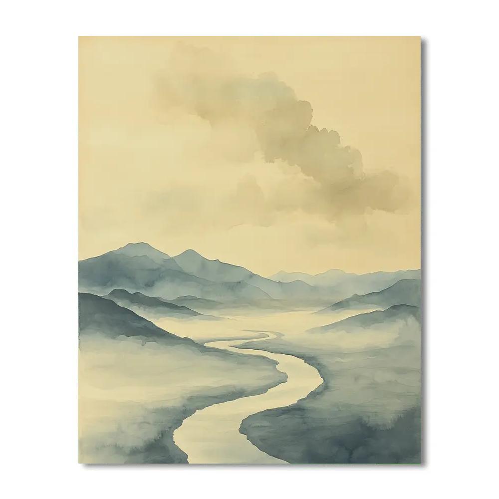 Zhao Mengfu Inspired River Of Clouds Painting by numbers kit