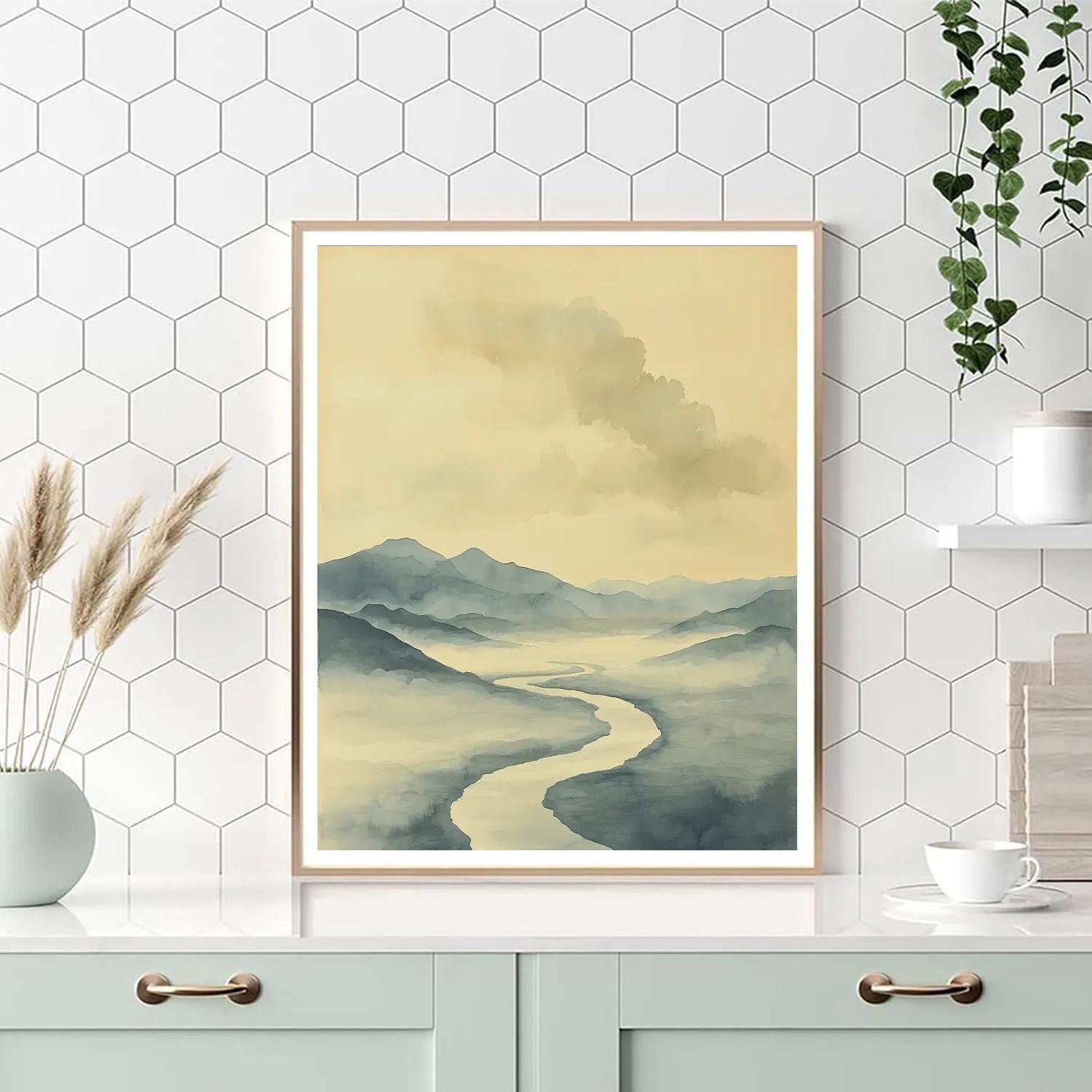 Zhao Mengfu Inspired River Of Clouds Painting by numbers kit