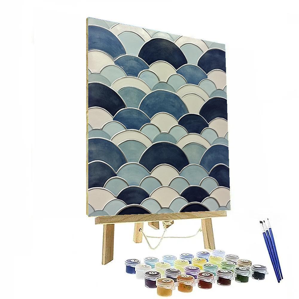 Hiroshige Inspired Tidal Ripple Pattern Number painting