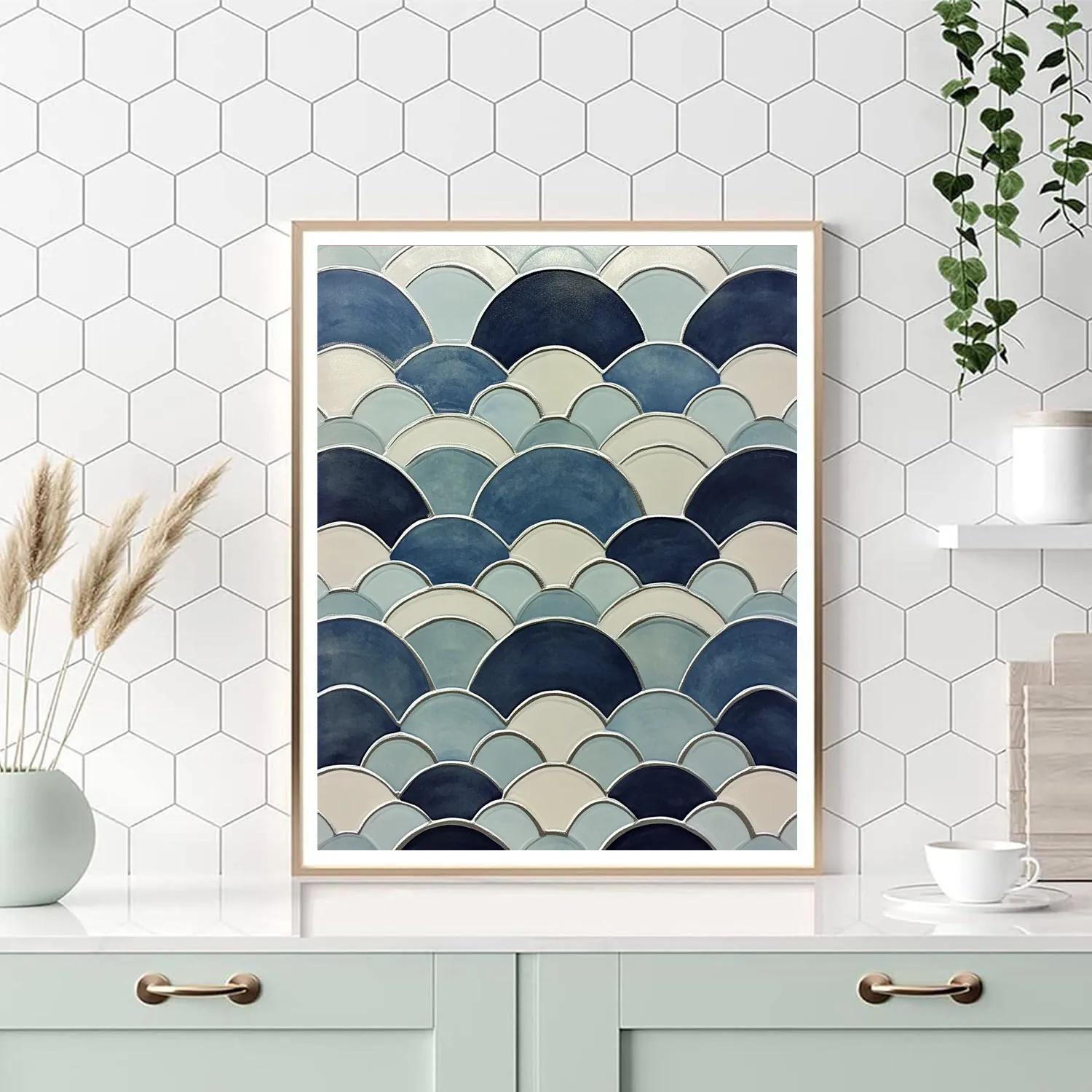 Hiroshige Inspired Tidal Ripple Pattern Number painting
