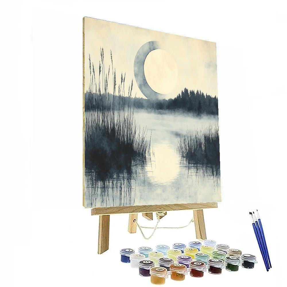 Zhao Mengfu Inspired Moonlit Marsh Study Paint by numbers art