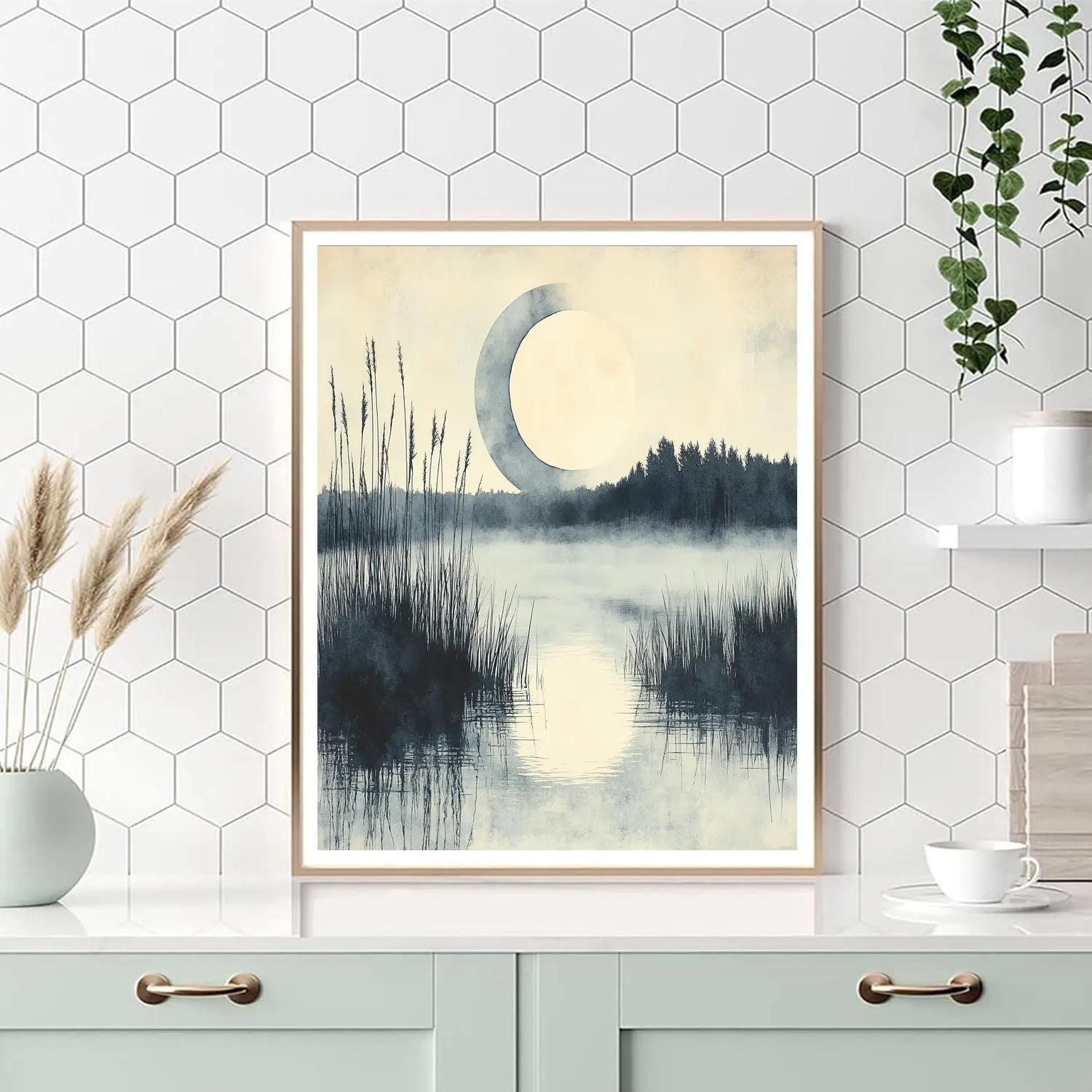 Zhao Mengfu Inspired Moonlit Marsh Study Paint by numbers art