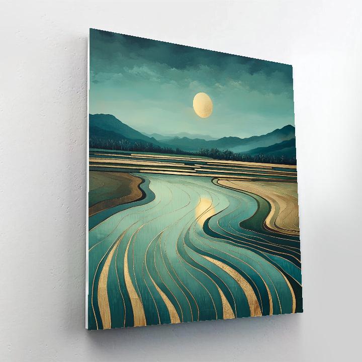 Nandalal Bose Inspired Moonlit Paddy Harmony DIY paint by numbers