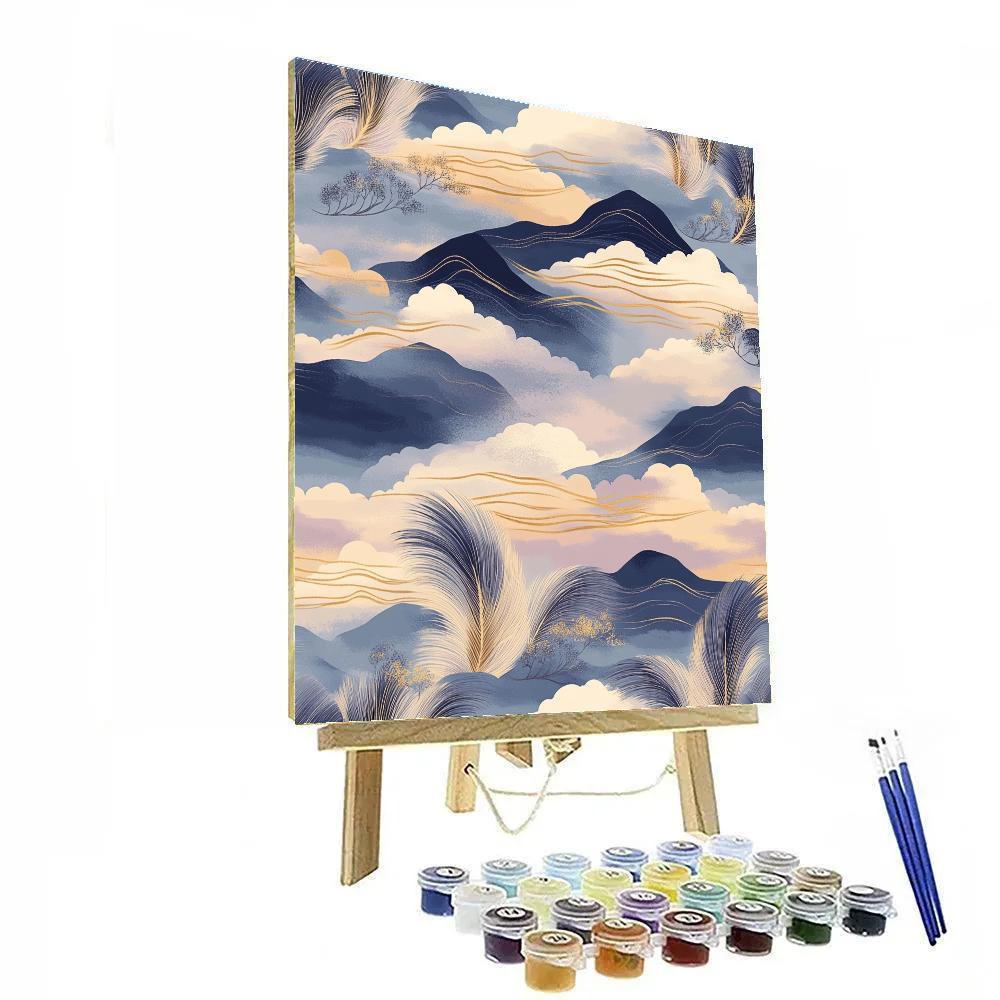 Hiroshige Inspired Evening Crane Sky Pattern Paint by numbers kits