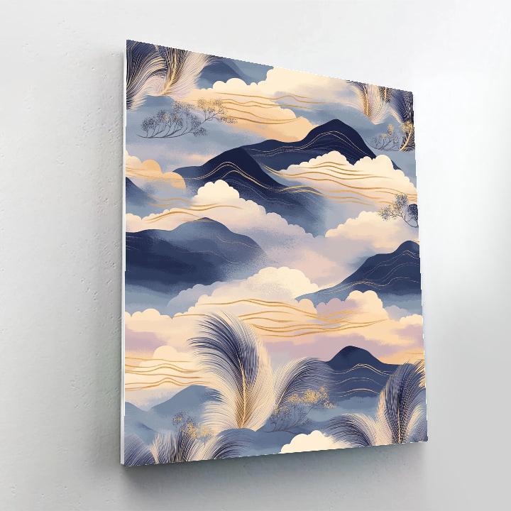 Hiroshige Inspired Evening Crane Sky Pattern Paint by numbers kits