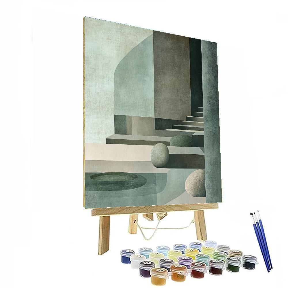 Zhao Mengfu Inspired Scholar Garden Abstract Paint by numbers kits