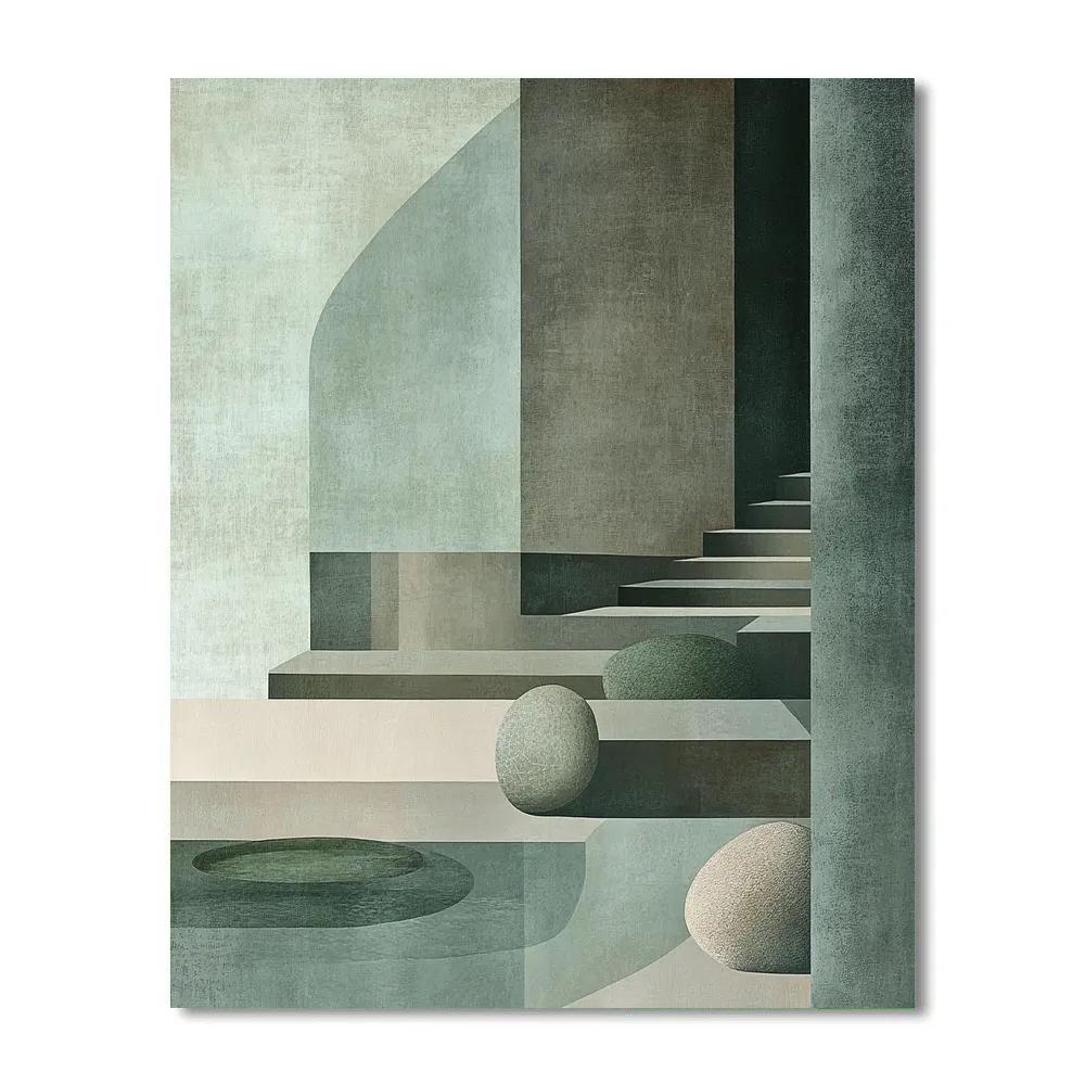 Zhao Mengfu Inspired Scholar Garden Abstract Paint by numbers kits