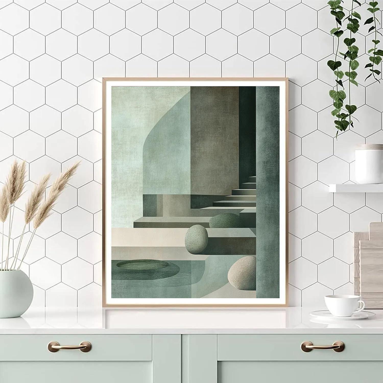 Zhao Mengfu Inspired Scholar Garden Abstract Paint by numbers kits