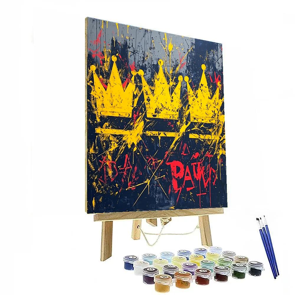 Jean-Michel Basquiat Inspired Crowned Echoes DIY paint by numbers