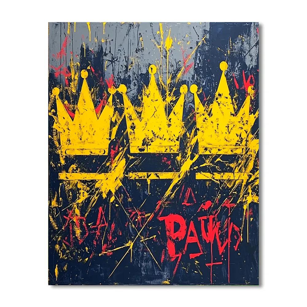 Jean-Michel Basquiat Inspired Crowned Echoes DIY paint by numbers