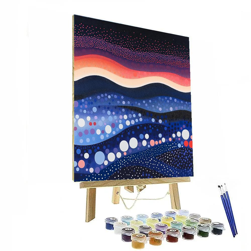 Yayoi Kusama Inspired Cosmic Polka Paint by numbers art