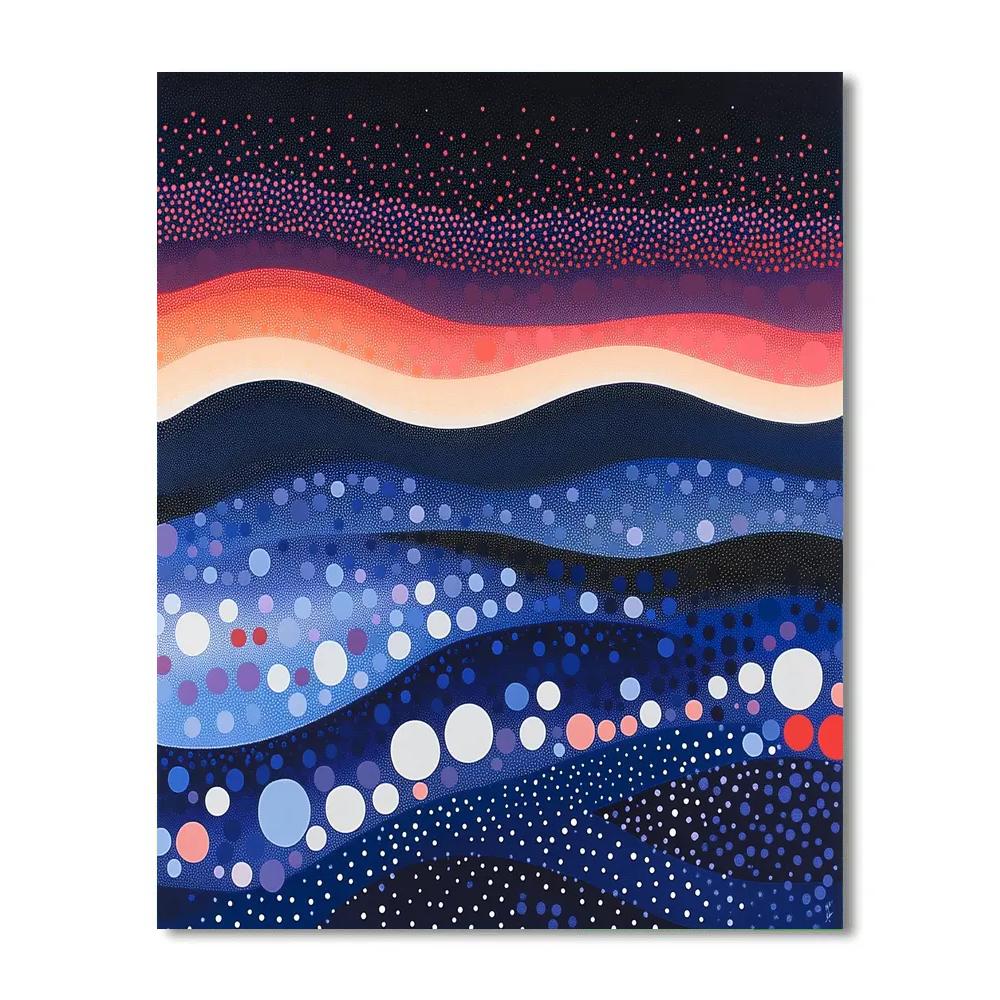 Yayoi Kusama Inspired Cosmic Polka Paint by numbers art