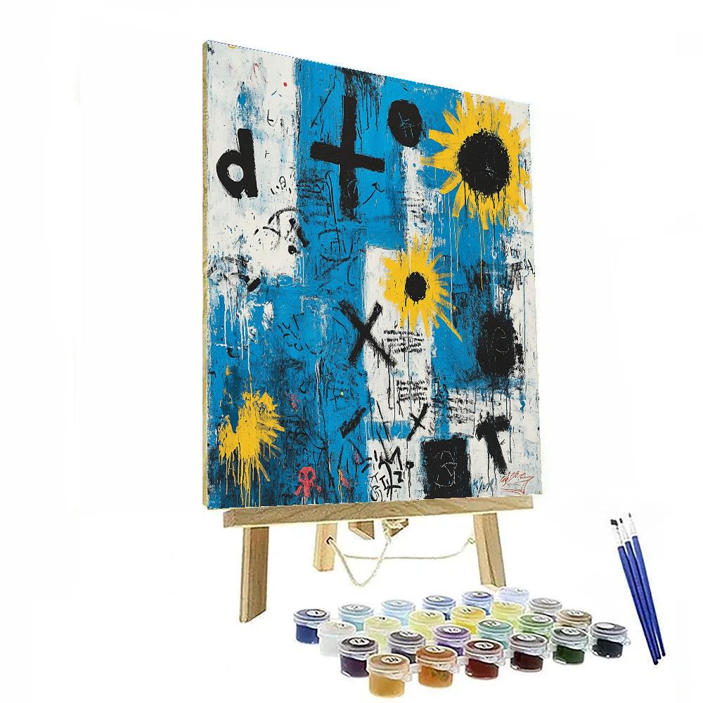 Jean-Michel Basquiat Inspired Riot Of Symbols DIY paint by numbers