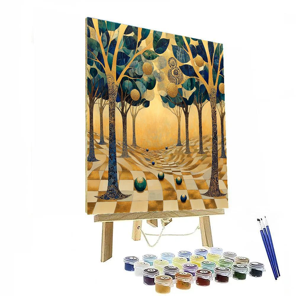 Gustav Klimt Inspired Celestial Orchard paint by number