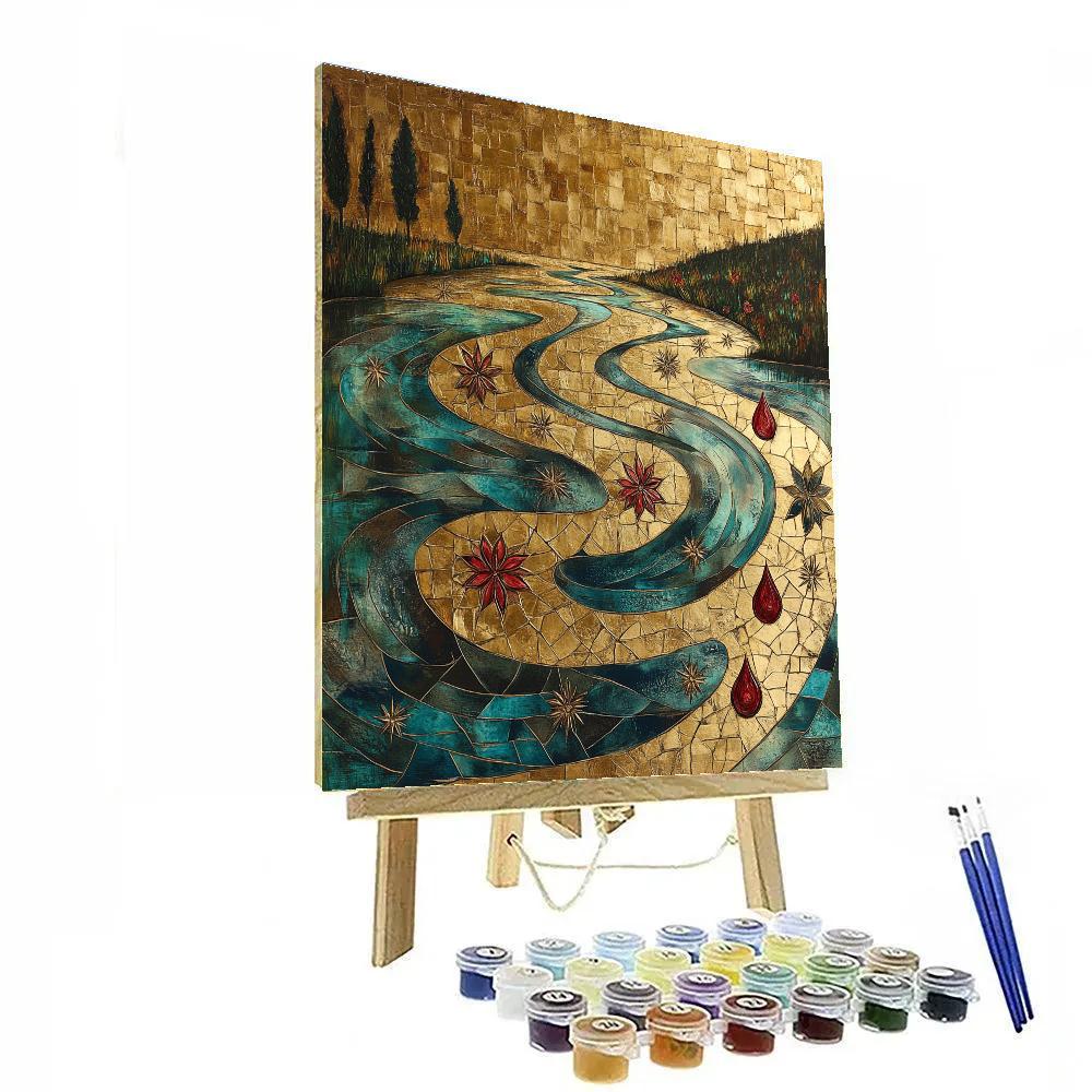 Gustav Klimt Inspired River Of Stars DIY paint by numbers