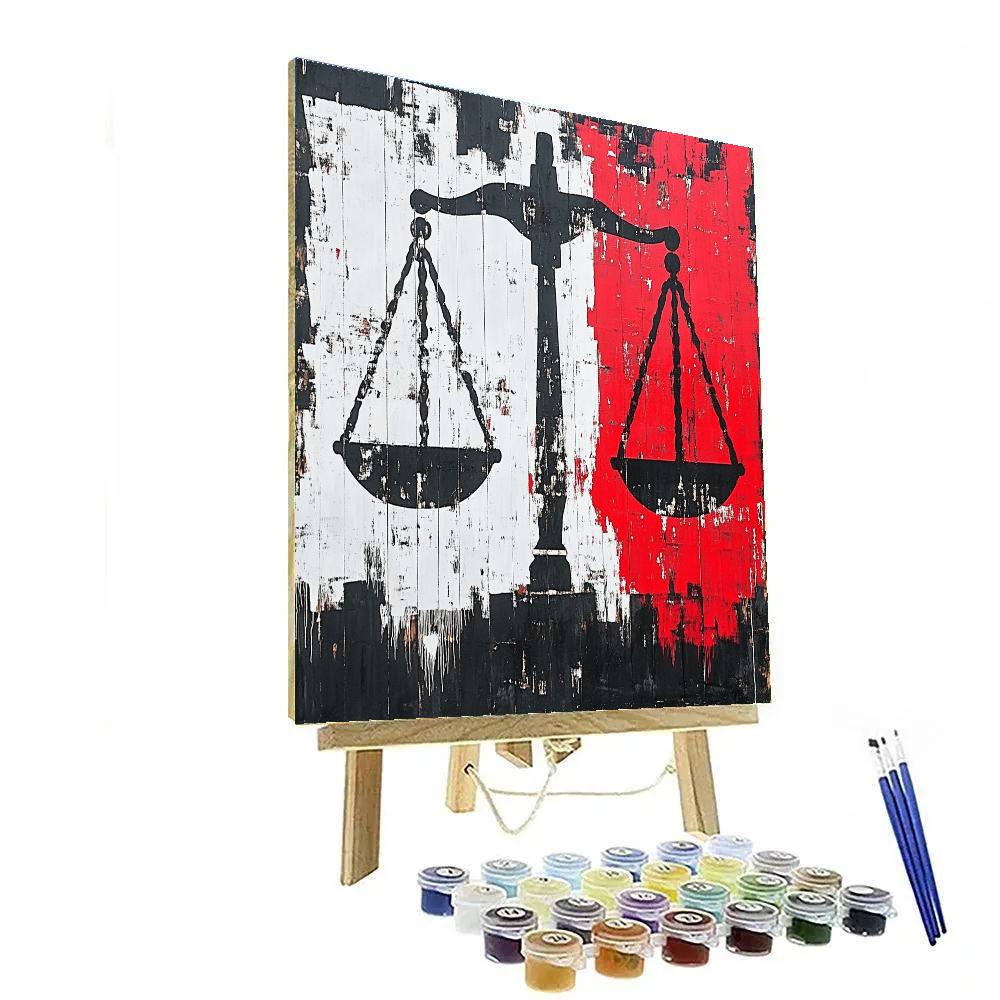 Banksy Inspired Social Justice Balance DIY paint by numbers