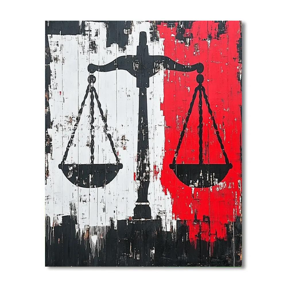 Banksy Inspired Social Justice Balance DIY paint by numbers