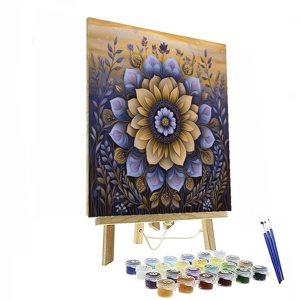 Alphonse Mucha Inspired Aurora Floral Mandala Numbered painting kits