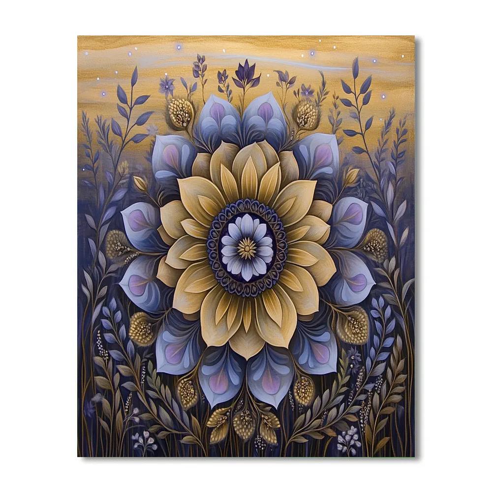 Alphonse Mucha Inspired Aurora Floral Mandala Numbered painting kits