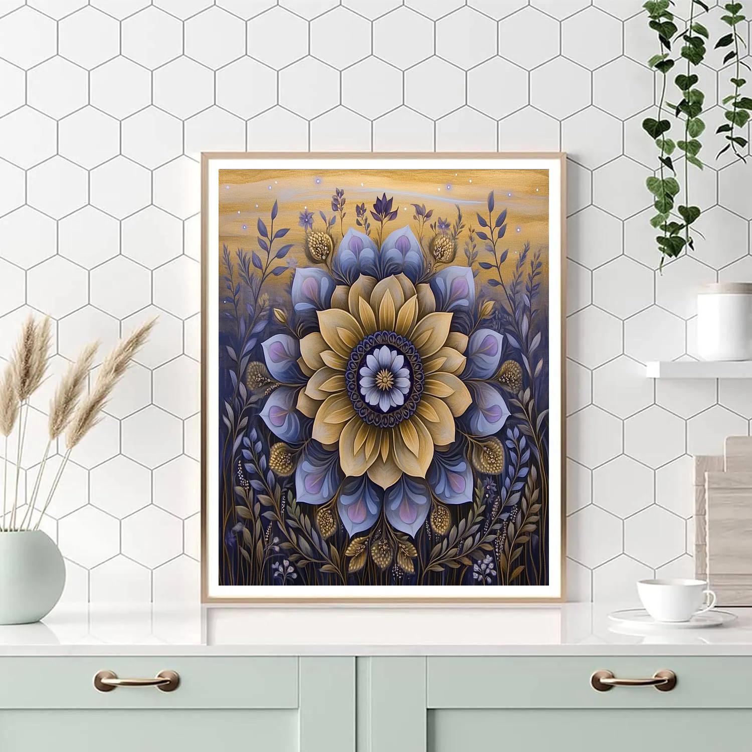 Alphonse Mucha Inspired Aurora Floral Mandala Numbered painting kits