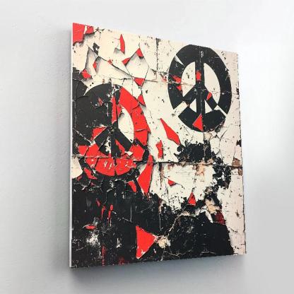 Banksy Inspired Peace Fragmentation Number painting