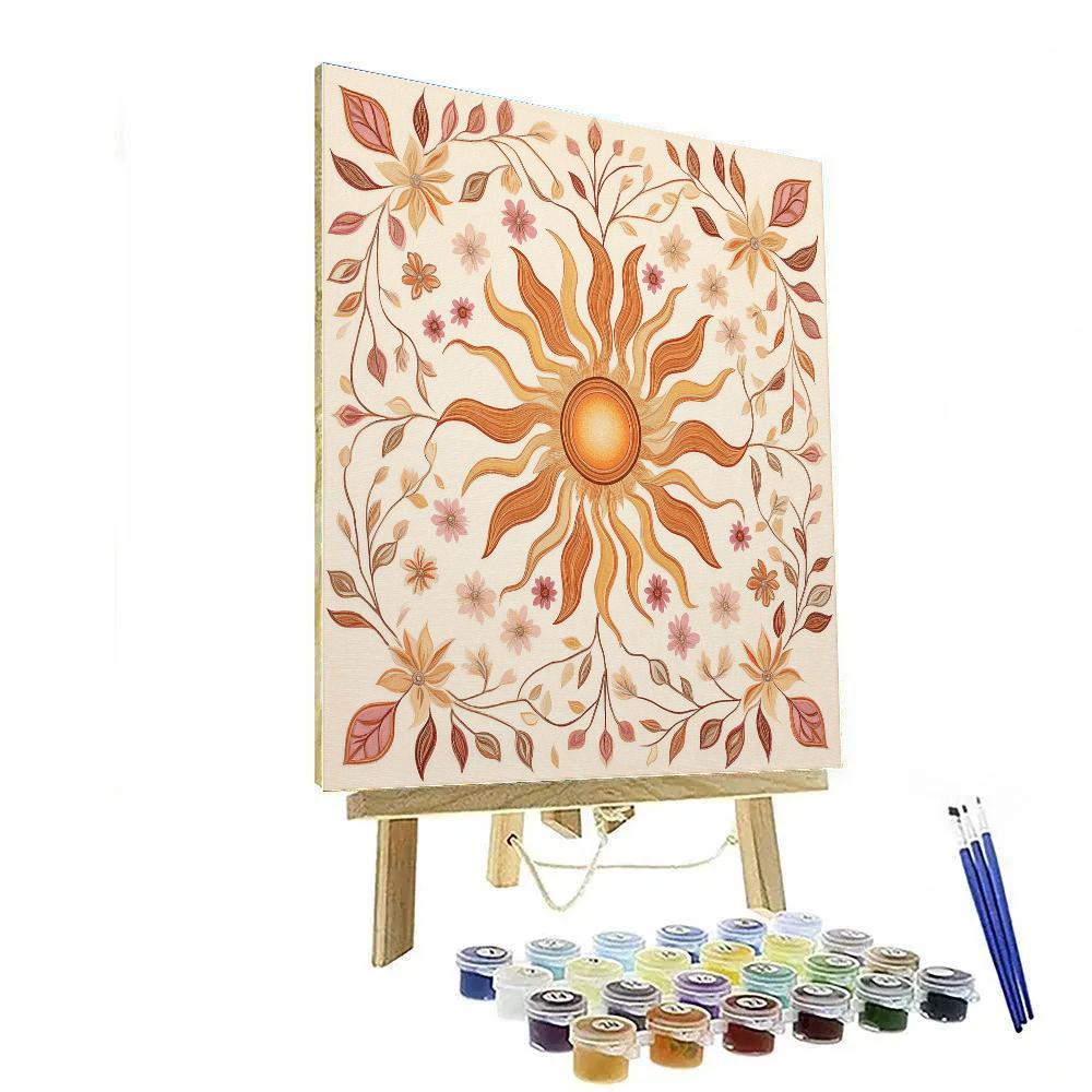 Alphonse Mucha Inspired Solar Blossom Tapestry Number painting