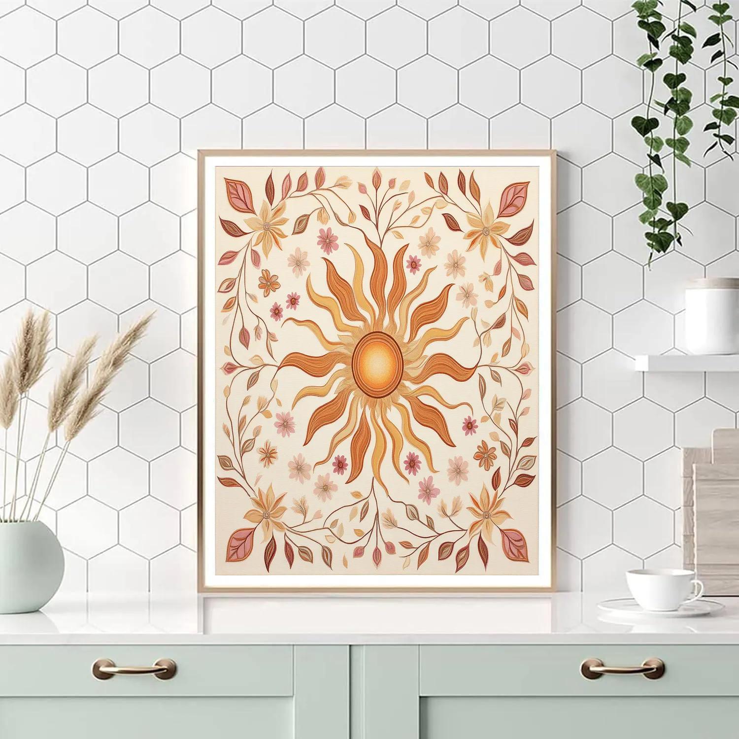 Alphonse Mucha Inspired Solar Blossom Tapestry Number painting
