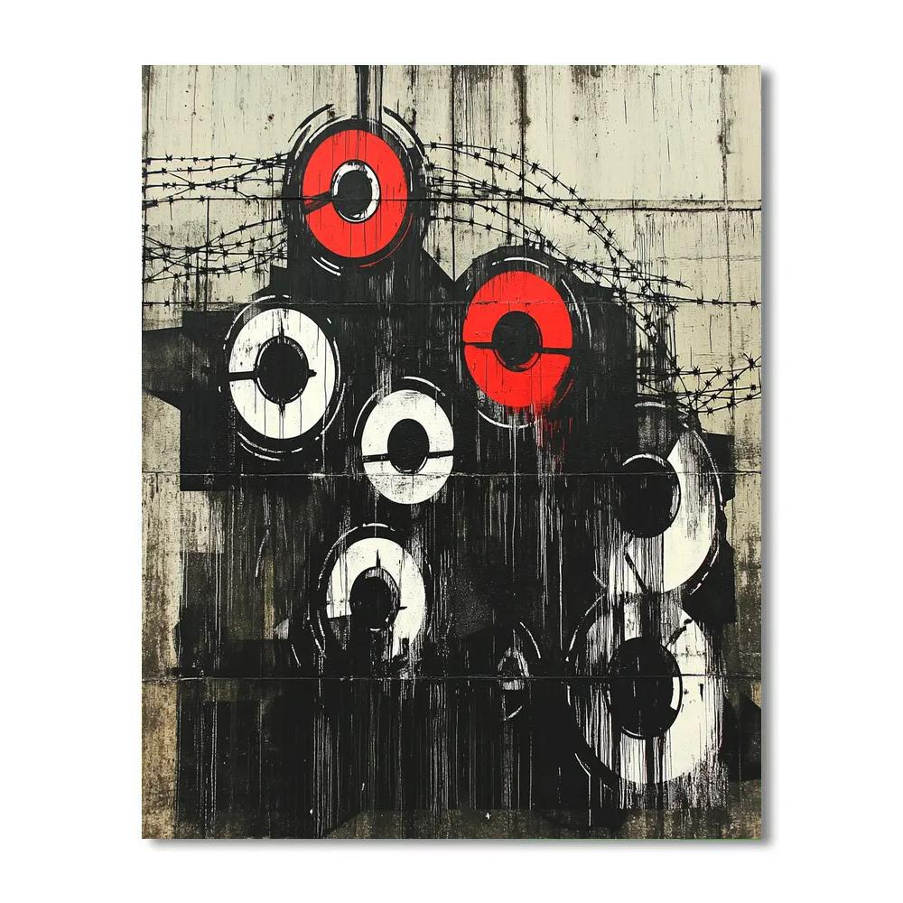 Banksy Inspired Surveillance Dystopia Number painting