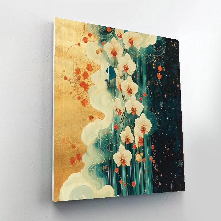 Alphonse Mucha Inspired Nebula Orchid Cascade Painting by numbers kit