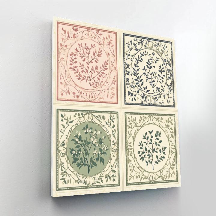 Alphonse Mucha Inspired Seasons In Petal Panels paint by numbers