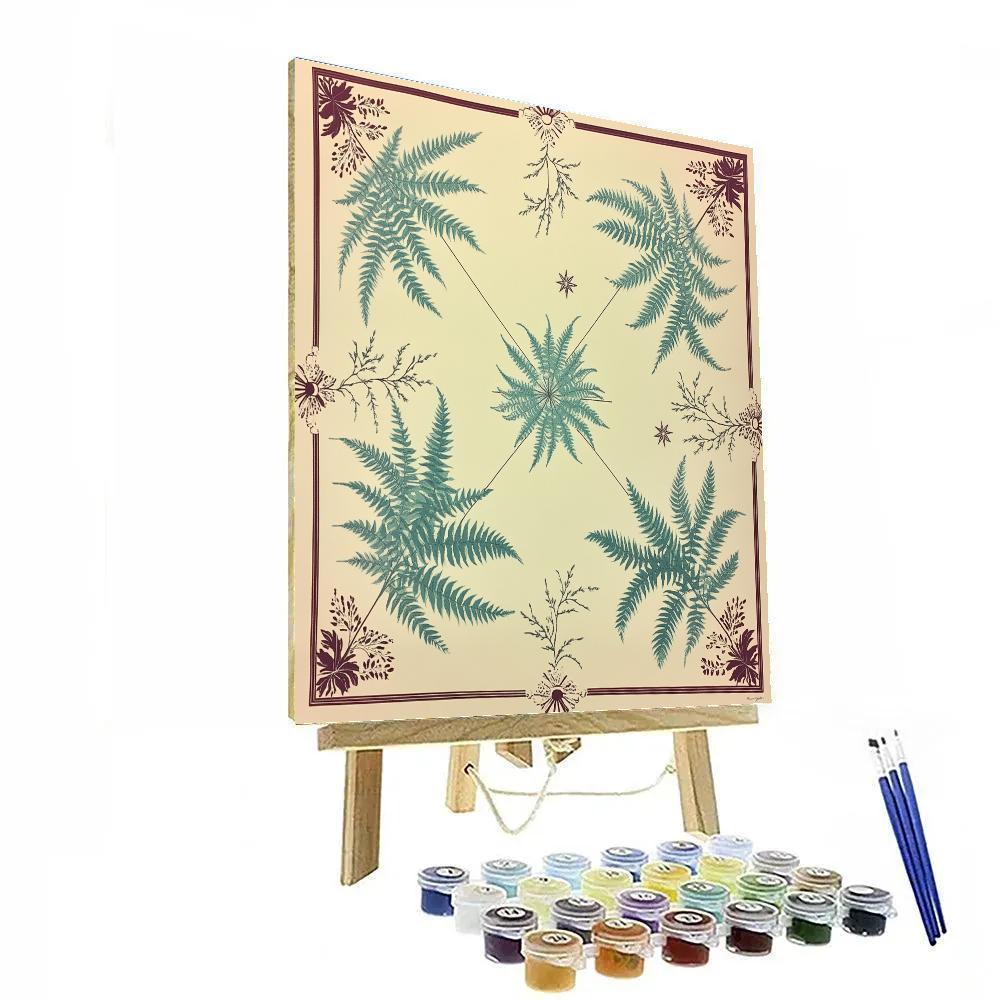 Alphonse Mucha Inspired Star Fern Allegory Number painting