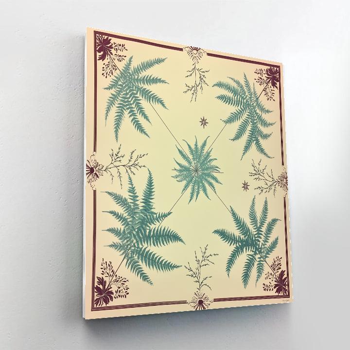 Alphonse Mucha Inspired Star Fern Allegory Number painting