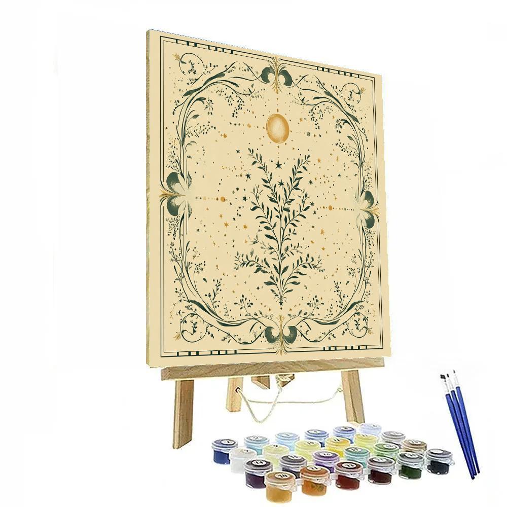 Alphonse Mucha Inspired Twilight Vine Cartouche DIY paint by numbers