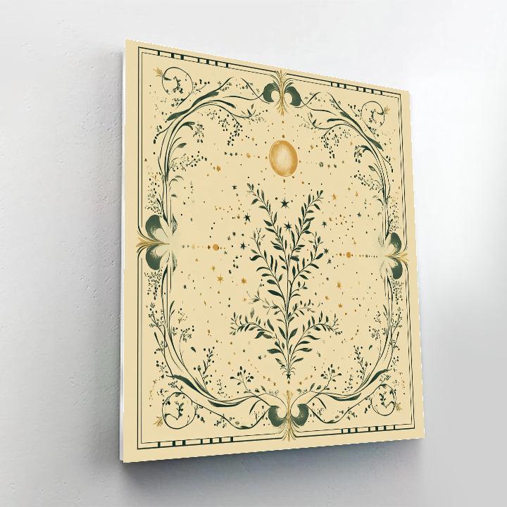 Alphonse Mucha Inspired Twilight Vine Cartouche DIY paint by numbers