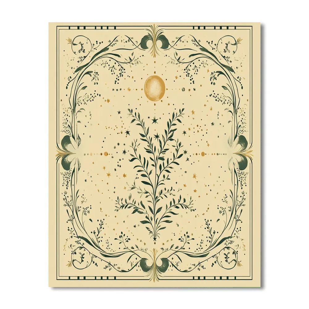 Alphonse Mucha Inspired Twilight Vine Cartouche DIY paint by numbers