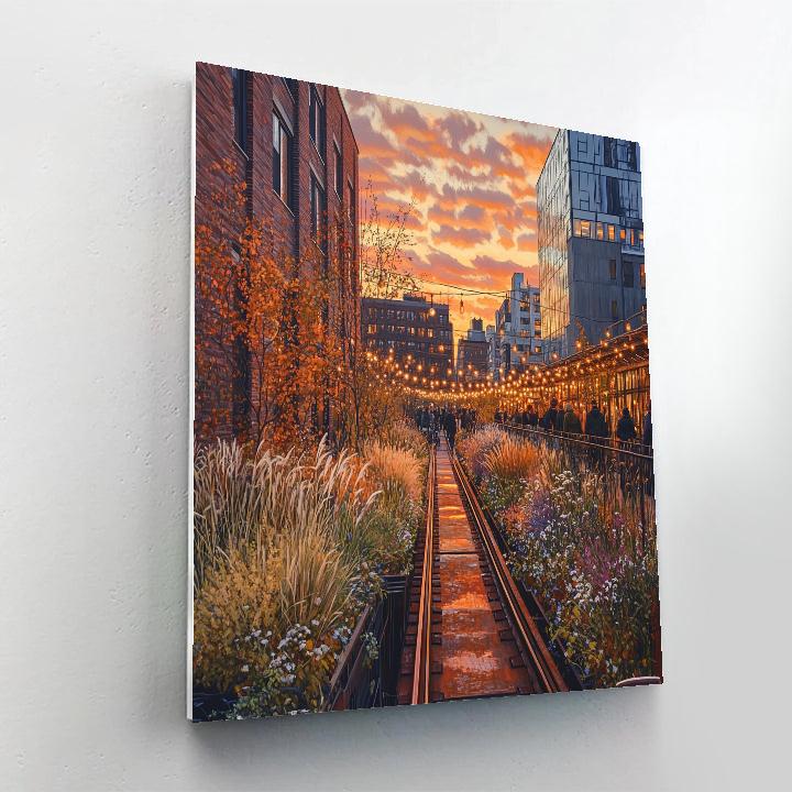 High Line Gardens At Sunset New York City United States Painting by numbers kit