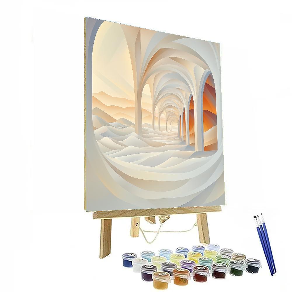 M.C. Escher Inspired Fractal Desert Mirage paint by number