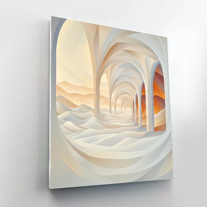 M.C. Escher Inspired Fractal Desert Mirage paint by number