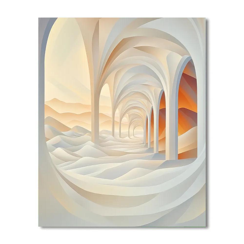 M.C. Escher Inspired Fractal Desert Mirage paint by number