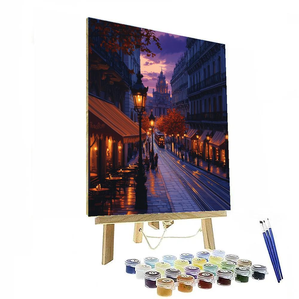 Avenida De Mayo Boulevard At Dusk Buenos Aires Argentina Painting by numbers kit