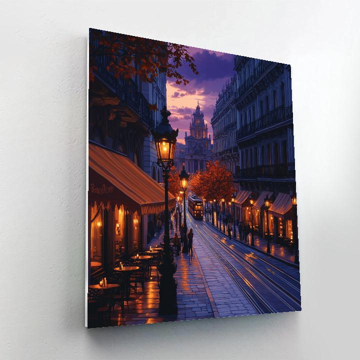 Avenida De Mayo Boulevard At Dusk Buenos Aires Argentina Painting by numbers kit