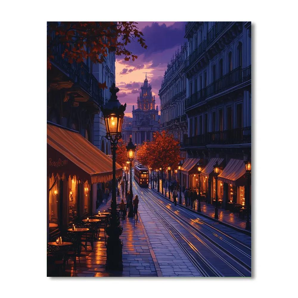 Avenida De Mayo Boulevard At Dusk Buenos Aires Argentina Painting by numbers kit