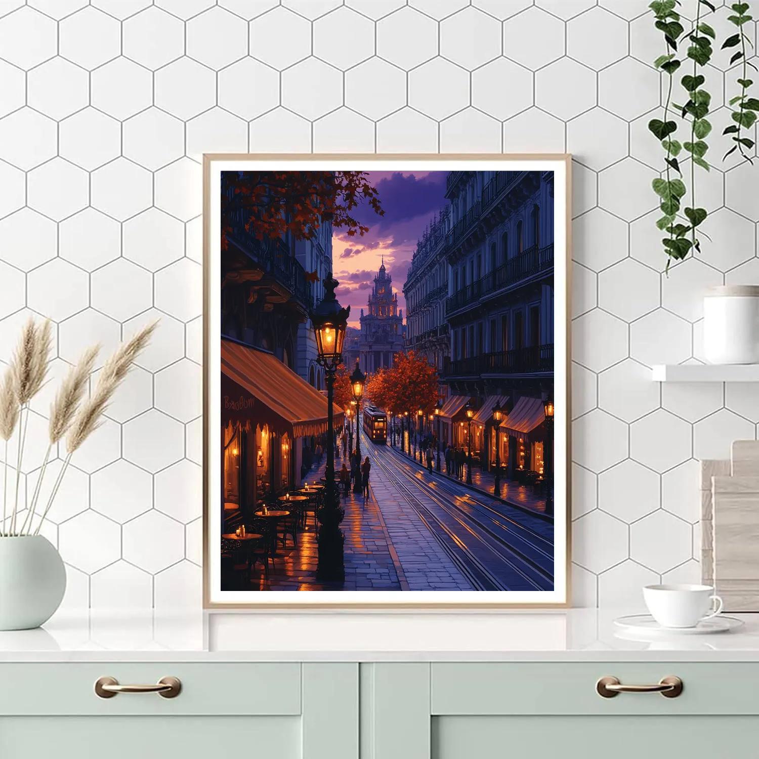 Avenida De Mayo Boulevard At Dusk Buenos Aires Argentina Painting by numbers kit