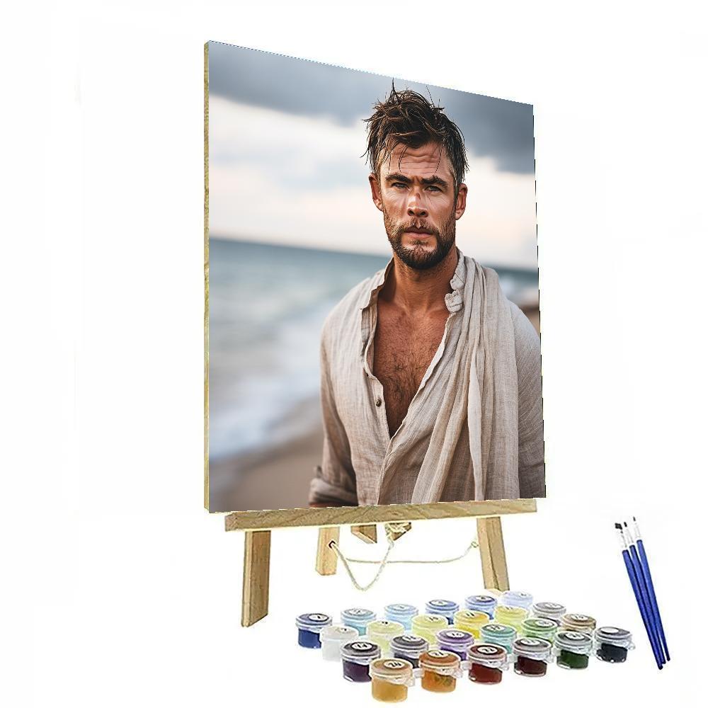 Chris Hemsworth: Echoes Of Thunder On The Shoreline Painting by numbers kit