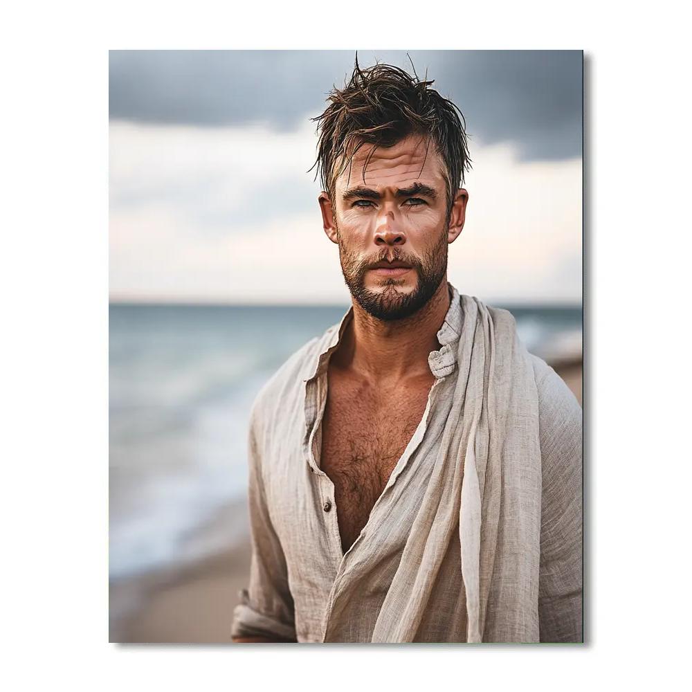 Chris Hemsworth: Echoes Of Thunder On The Shoreline Painting by numbers kit