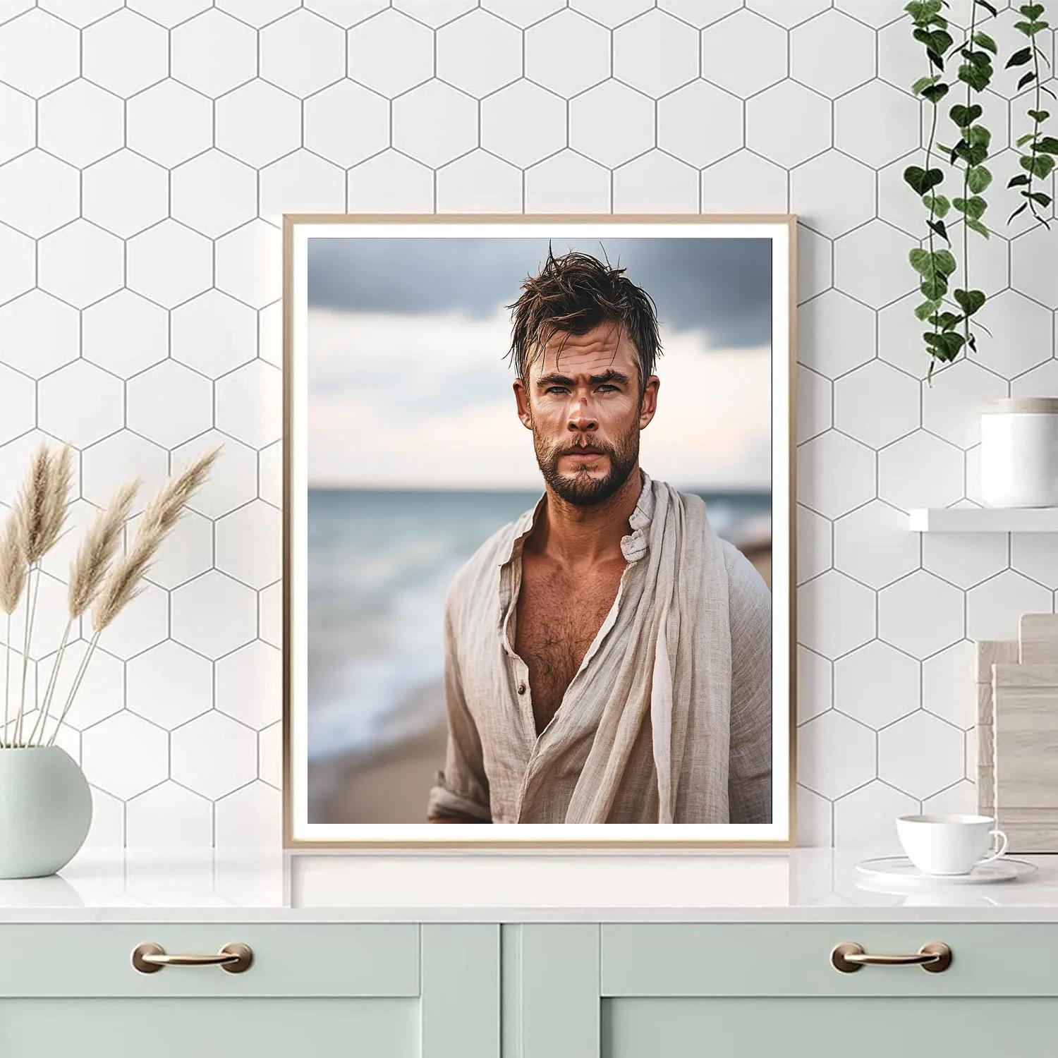 Chris Hemsworth: Echoes Of Thunder On The Shoreline Painting by numbers kit