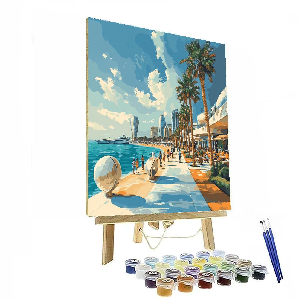 Jumeirah Beach Walk Modern Promenade Dubai United Arab Emirates Paint by numbers art