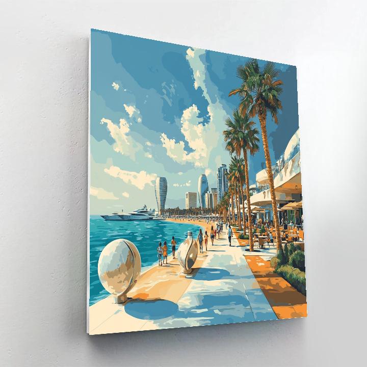 Jumeirah Beach Walk Modern Promenade Dubai United Arab Emirates Paint by numbers art