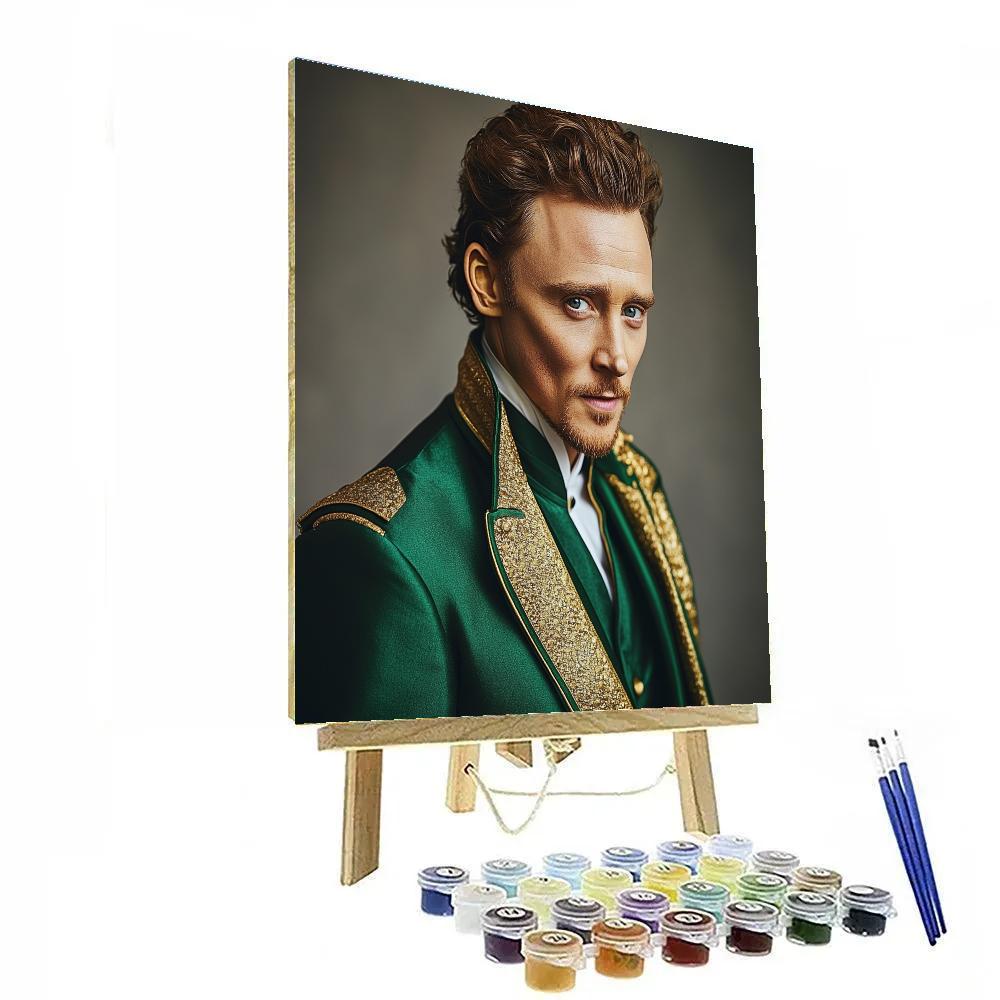 Tom Hiddleston: Mischief’s Velvet Smile paint by number
