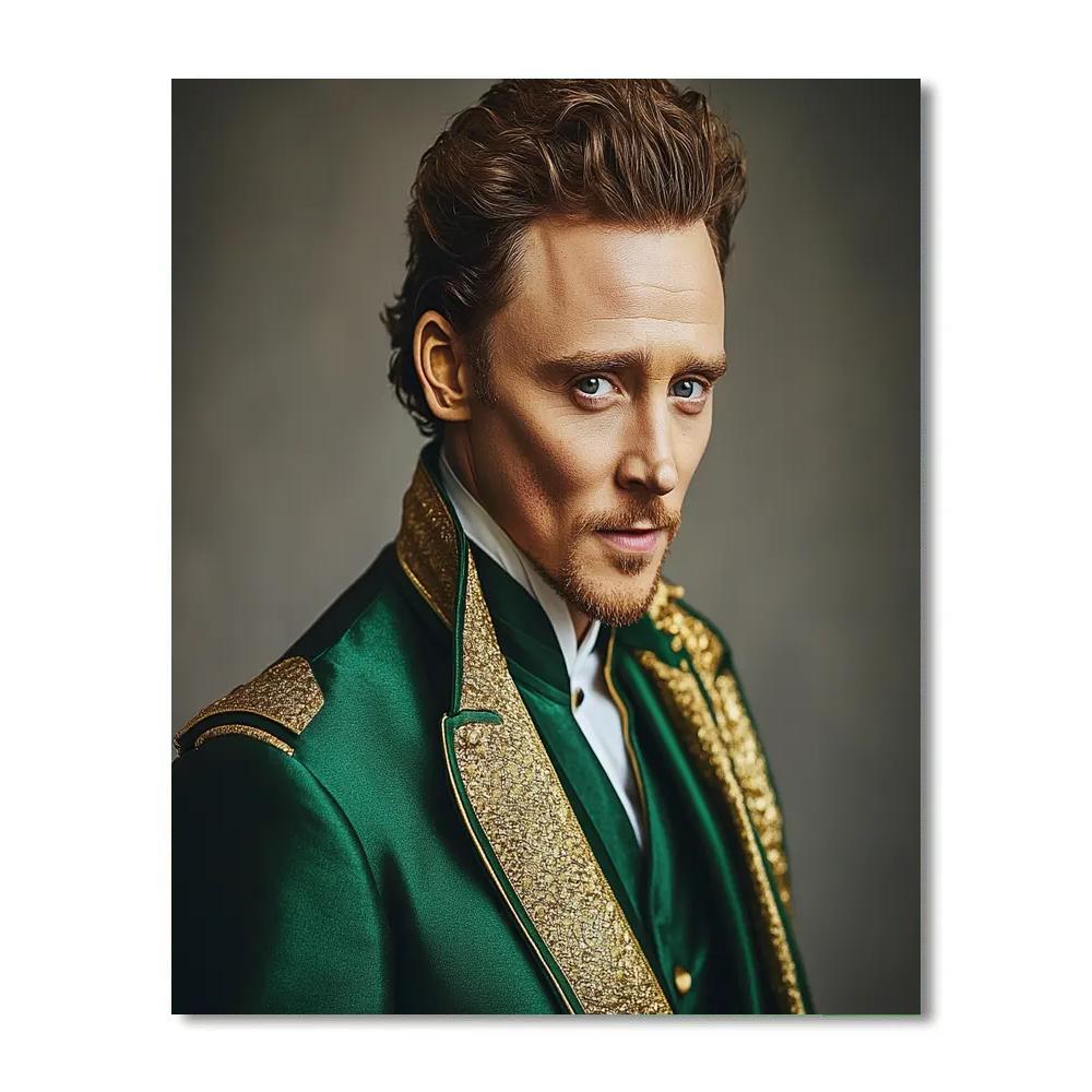Tom Hiddleston: Mischief’s Velvet Smile paint by number